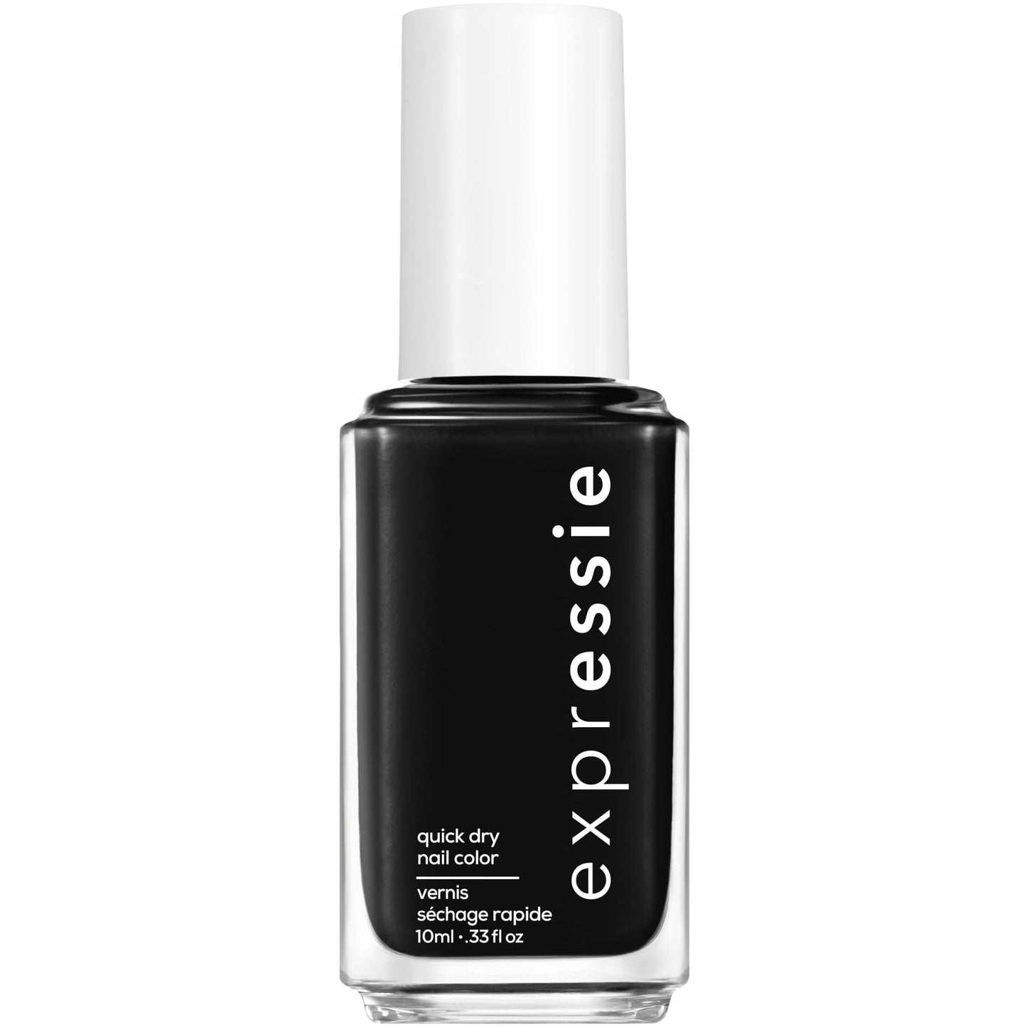 essie expressie Quick-Dry Vegan Nail Polish, Black 380 Now Or Never, 0.33 fl oz