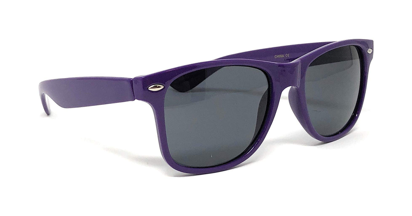 My Shades - Retro 80's Classic Rectangle Sunglasses (Purple, Smoke)