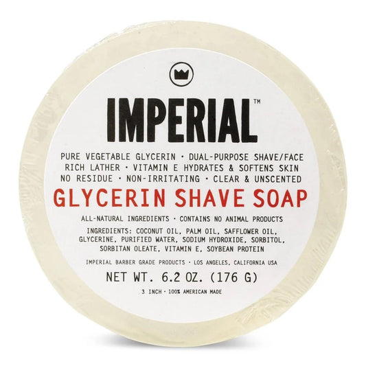 Imperial Barber Glycerin Soap Puck for Shave & Face Use, 6.2 oz Beauty and Personal Care Imperial Barber Grade Products