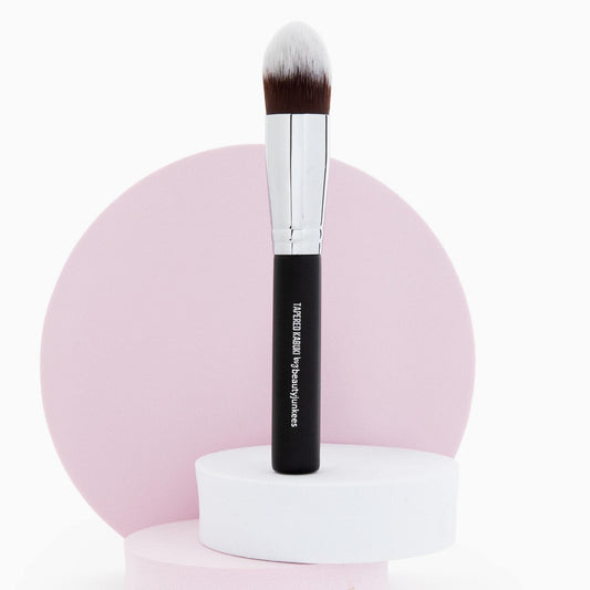 Under Eye Concealer Brush - Beauty Junkees Tapered Kabuki Brush with Soft Synthetic Bristles for Concealing, Blending, Setting, Buffing with Powder