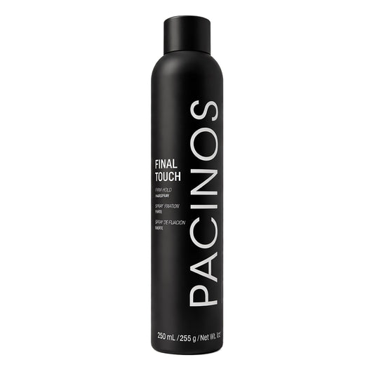 Pacinos Final Touch Hairspray - Anti-Frizz, Firm Hold, Flexible, Fast Drying and Flake Free Aerosol - Add Volume, Texture and Strength to your