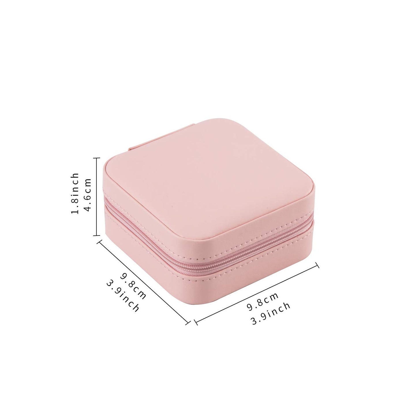 Zip Jewelry Box for Necklace/Ring/Earring/Bracelet,Travel Jewelry Organizer,Small/Mini Jewelry Case,Portable Jewellery Box for Women/Girls/Mens (Pink)