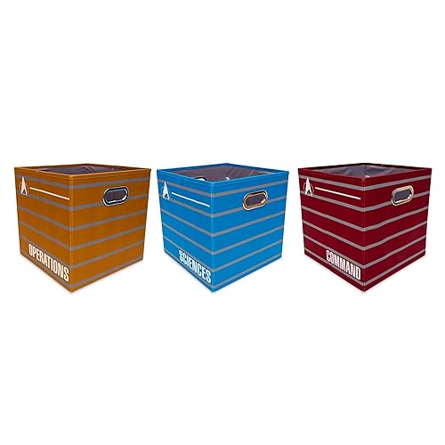 Star Trek: The Next Generation 13-Inch Fabric Storage Bin Cube Organizers, Set of 3