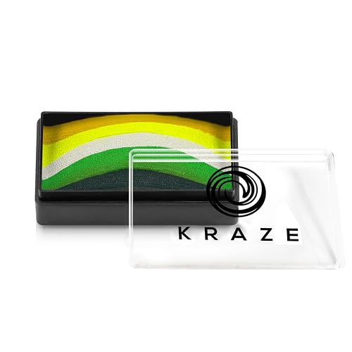 Kraze FX Dome Stroke - Summer Leaf by Linnea (25 gm), Professional 1-Stroke Split Cake, Hypoallergenic, Non-Toxic, Water Activated Face & Body