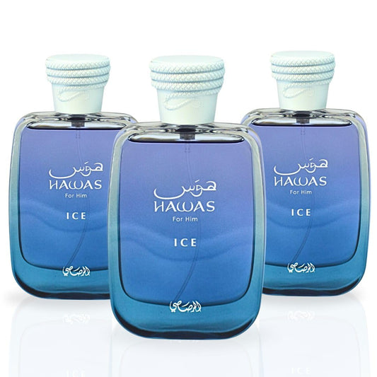 RASASI Hawas Ice EDP 100ML (3.4 OZ) | Long Lasting, Exquisite, Luxurious, Arabian Scents. (PACK OF 3) Beauty & Personal Care RASASI