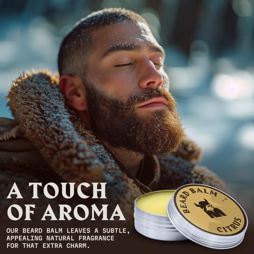 Striking Viking Beard Balm for Men - Leave in Beard Conditioner - Styling Balm Made with Naturally Derived Beard Butter, Argan & Jojoba Oils (2 Ounce