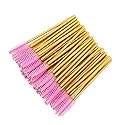 300 Pack Mascara Wand Eyelash Brush Disposable Eye Lash Applicator Makeup Tool Kit, Gold/Pink