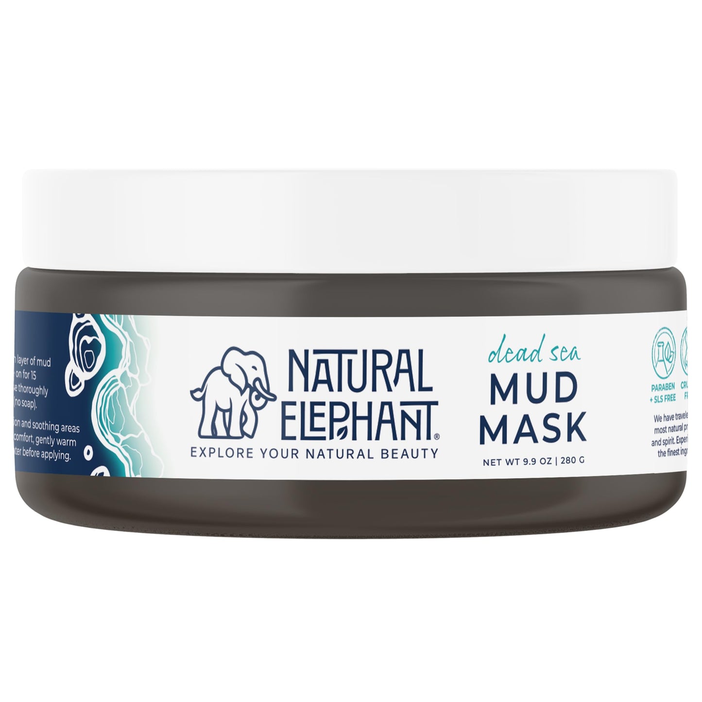 Natural Elephant Dead Sea Mud Mask - Deep Pore Cleansing for Face & Body - Acne, Blackheads, Oily Skin - 100% Natural Skin Care - Tightens Skin-