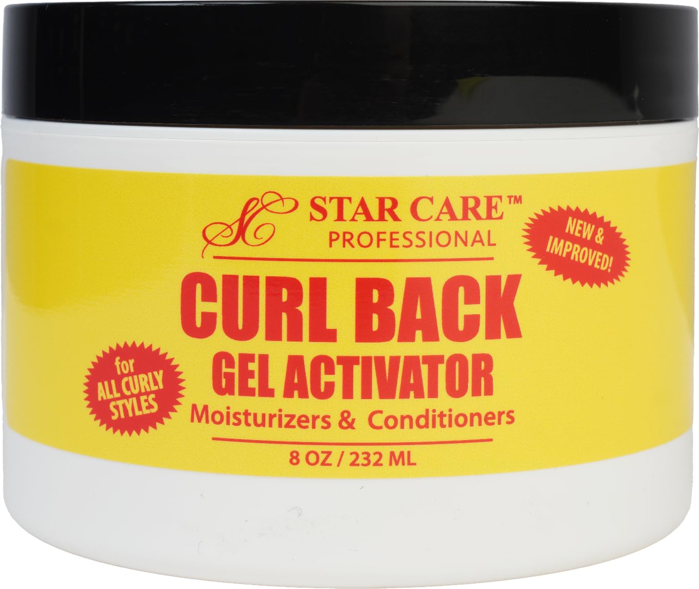 STAR CARE Curl Back Gel Activator 8oz Hydrating Curl Enhancer with Glycerin Softens Moisturizes for Healthy Defined Curls Reduces Breakage & Split