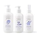 MONAT Junior Gentle 3-in-1 Hair Care System - Shampoo, Conditioner, Detangler for Children (8 fl. oz./6 fl. oz.)