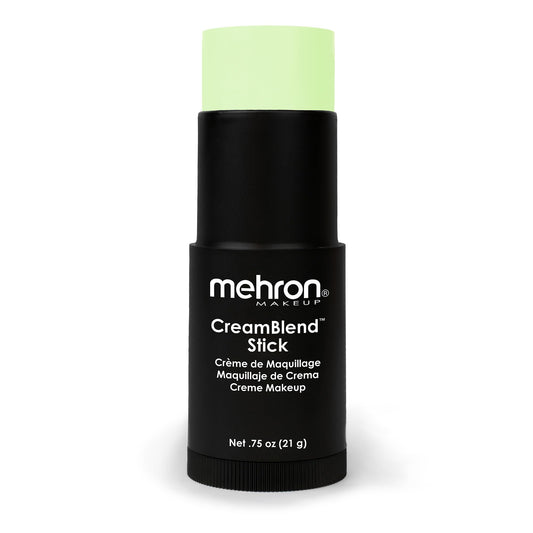 Mehron Makeup CreamBlend Stick | Face Paint, Body Paint, & Foundation Cream Makeup | Perfect for Halloween .75 oz (21 g) (Pastel Green) | Made in the