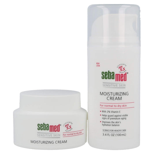 SEBAMED Moisturizing Face Cream 2.6 Fluid Ounces (75mL) and Moisturizing Face Cream with Pump 3.4 Fluid Ounces (100mL) Vitamin E pH 5.5 Dermatologist