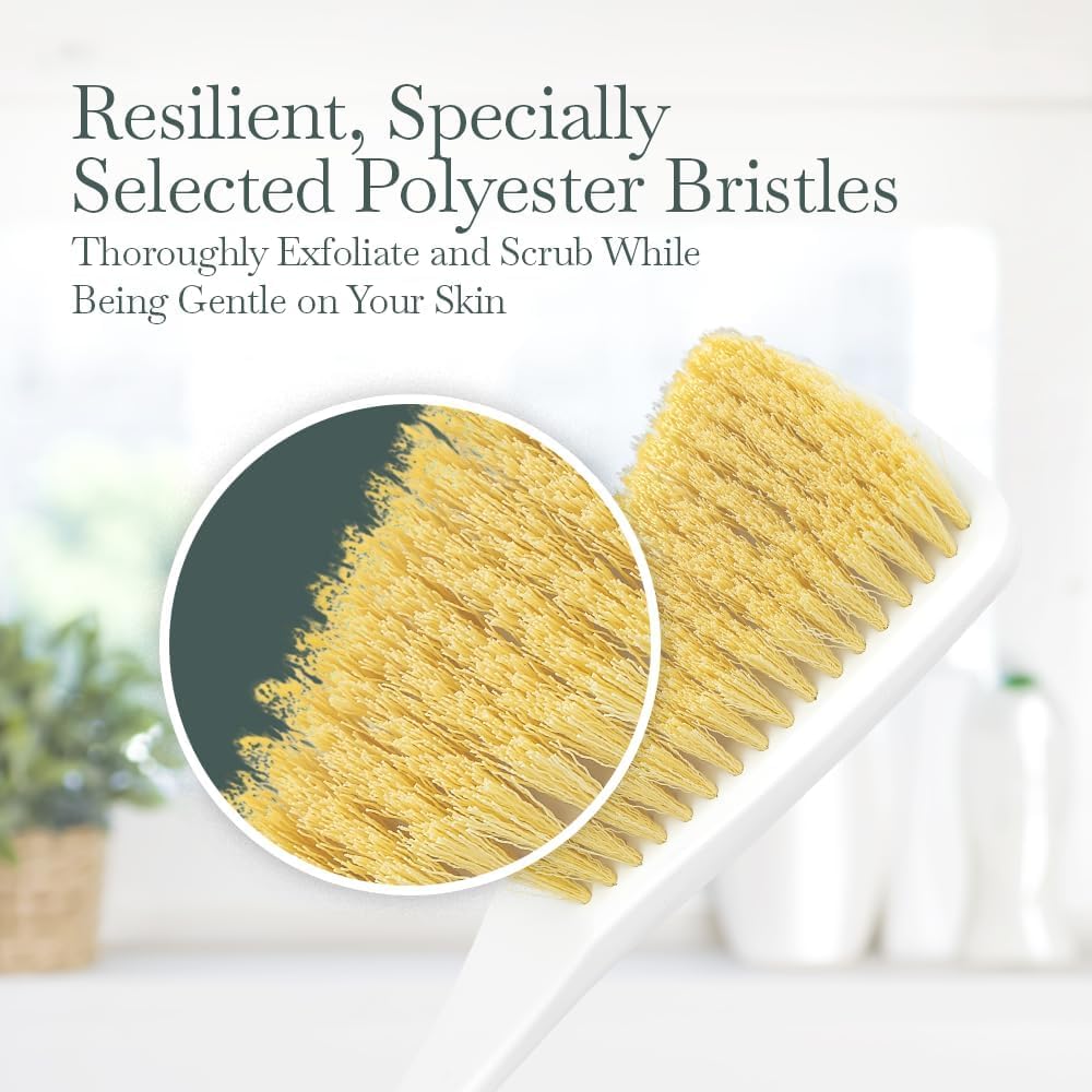 Fuller Brush Exfoliator & Scrub Body Brush - 16-inch Contoured Handle with Polyester Bristles - an All-Over Reach Including Back, Neck, Shoulders