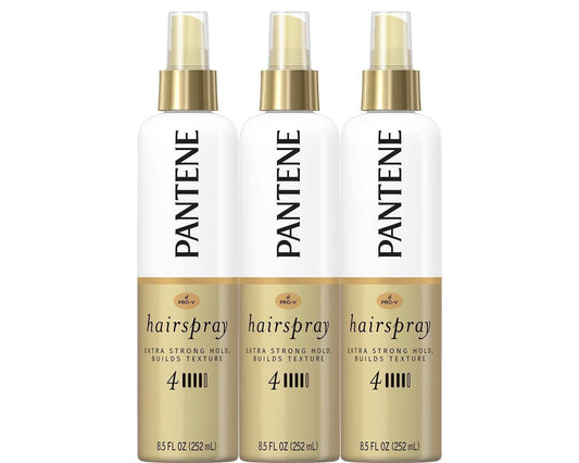 Pantene Hairspray Non-aerosol, Extra Strong Hold, Pro-V Level 4, Texture Building, 8.5 fl oz, Triple Pack