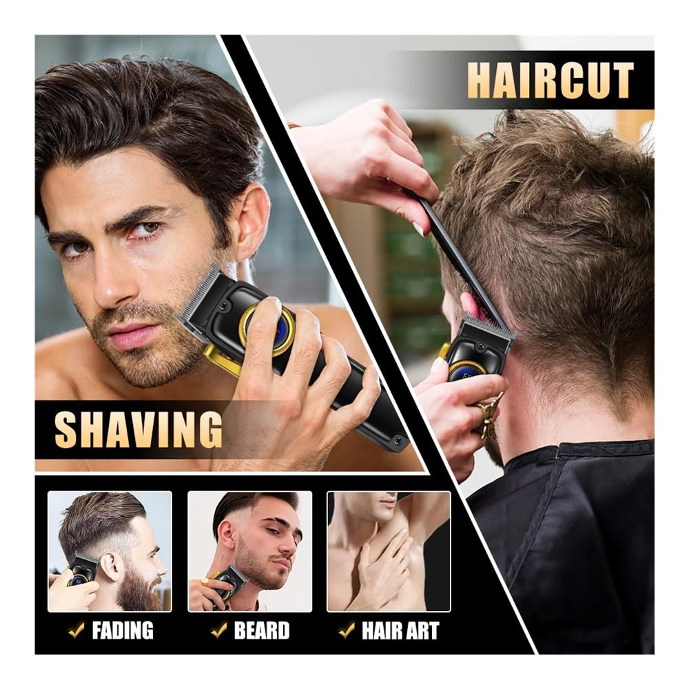 EWKYLSEM Razors Three-Piece Professional Electric Hair Trimmer Set, USB Rechargeable Hair Clipper, Men's Electric Razor?Suitable for Family use Beauty and Personal Care EWKYLSEM