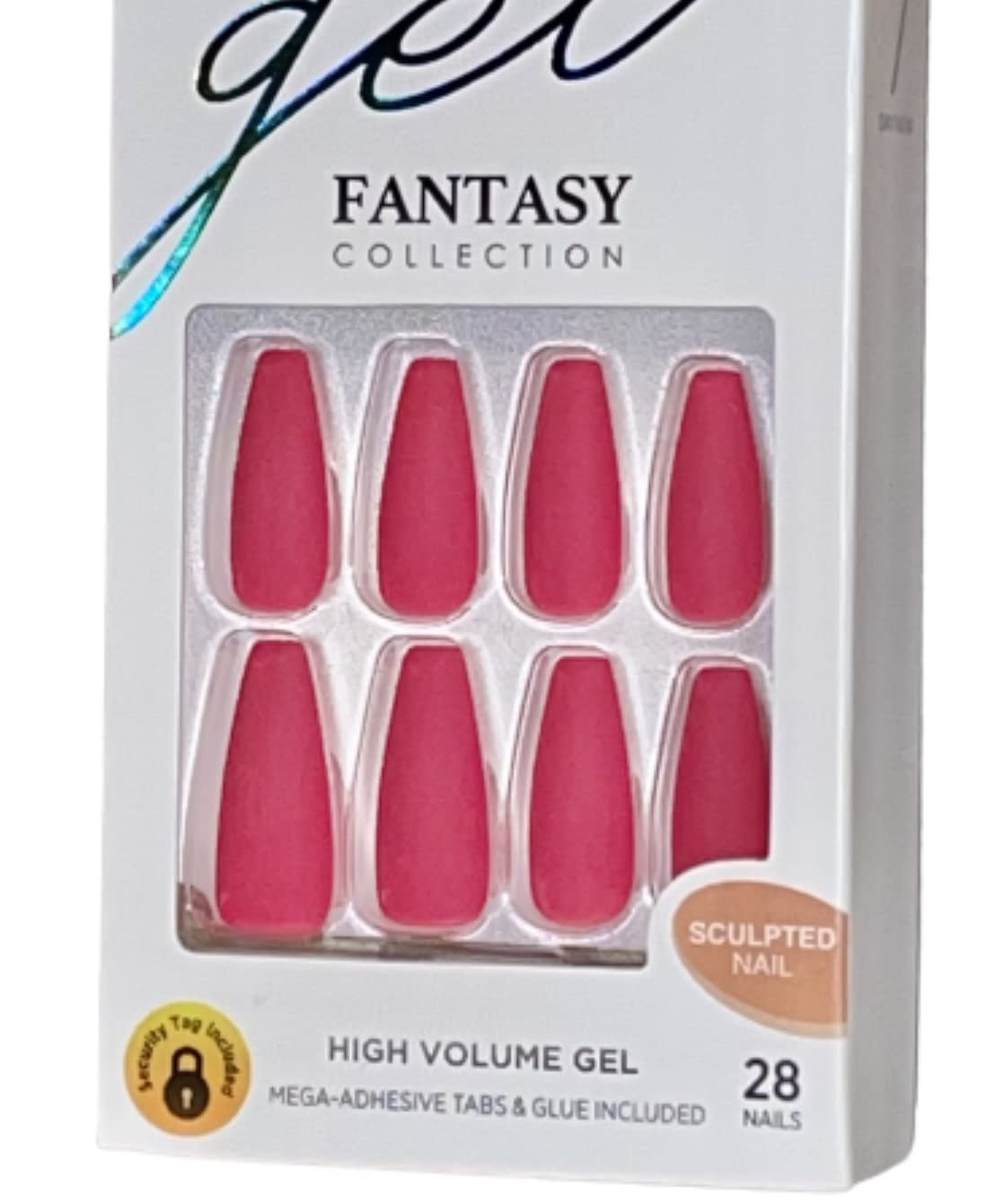 Kiss Gel Fantasy Matte Pinkish Red Long Length Coffin Shape Nails (Pack of 1) Beauty & Personal Care KISS