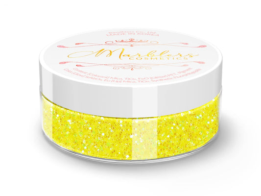 MARBLERS Holographic Face & Body Glitter [Rainbow Yellow] 0.18oz (5g) | Fine | Non-Toxic | Cruelty-Free | Festival, Rave & Party Makeup | Eye, Hair