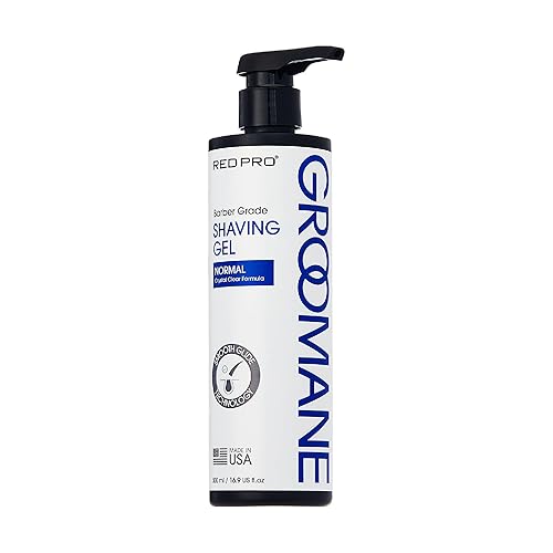 RED Pro GROOMANE Barber-Grade Shaving Gel for Men, Non-Foaming Clear Aloe Vera Shave Gel, Smooth Razor Glide, Precision Line-Ups, Anti-Irritation…