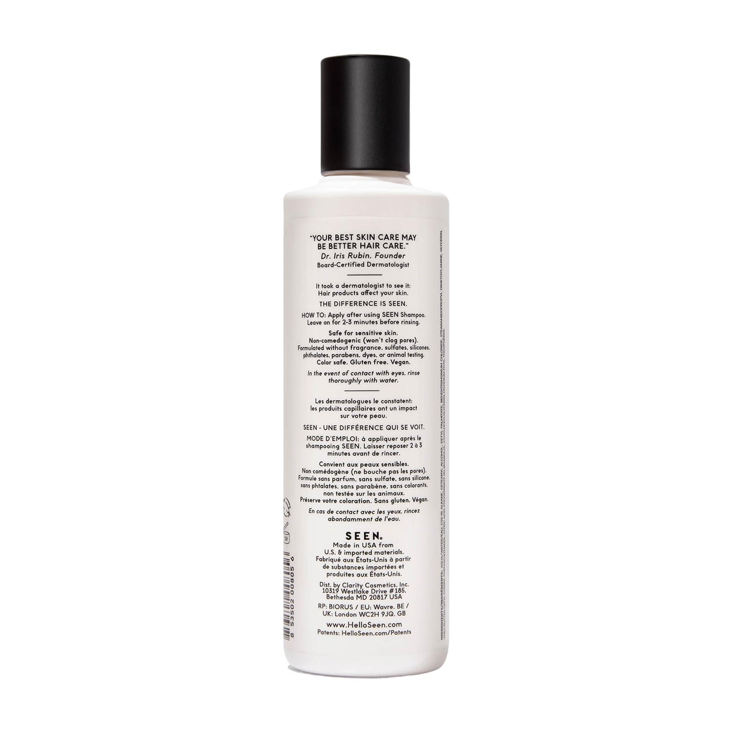SEEN Conditioner, Fragrance Free - Non-Comedogenic & Hair Conditioner- Dermatologist-Developed - Safe for Sensitive, Eczema & Acne Prone Skin
