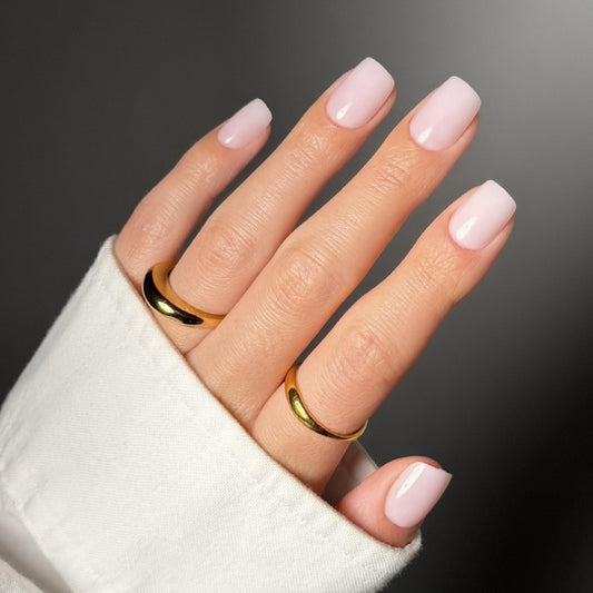 Glamnetic Press On Nails - Soft Girl | Short Squoval Pink Fake Nails, Salon Quality Milky Nails | 15 Sizes - 30 Nail Kit with Glue Beauty and Personal Care Glamnetic Default Title