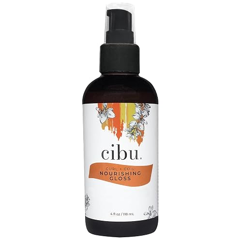 CIBU Curl + Coil Nourishing Gloss - Rice Protein Hair Serum for Frizz and Curly Hair - Lightweight Gloss for Extra Moisture