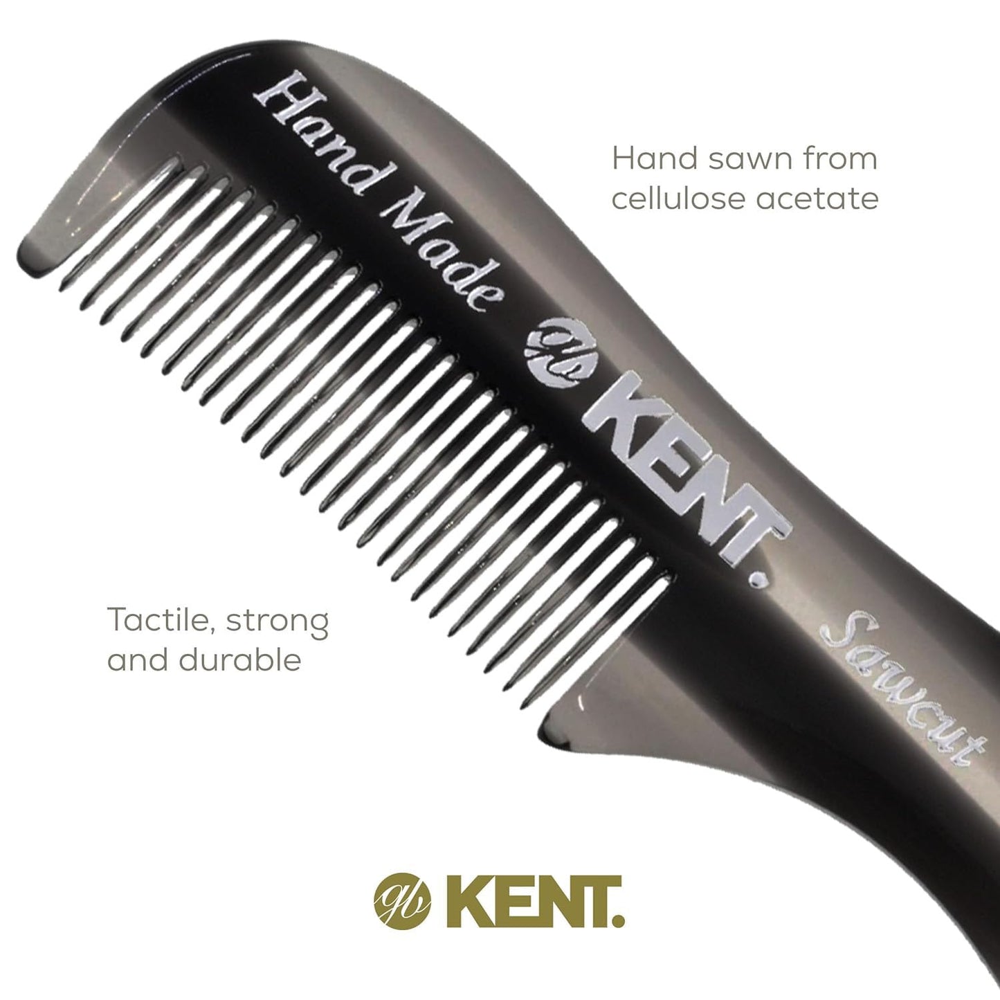 KENT A 81T Graphite X-Small Men's Beard Mustache Pocket Comb, Fine Toothed for Facial Hair Grooming and Styling. Hand-Made of Quality Cellulose Beauty and Personal Care KENT