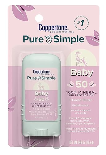 Coppertone Spf#50 Waterbabies Pure & Simple Stick 0.49 Ounce (14ml) (3 Pack)