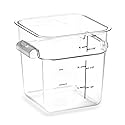 Carlisle FoodService Products Squares Square Food Storage Container with Stackable Design for Catering, Buffets, Restaurants, Polycarbonate (Pc), 4…