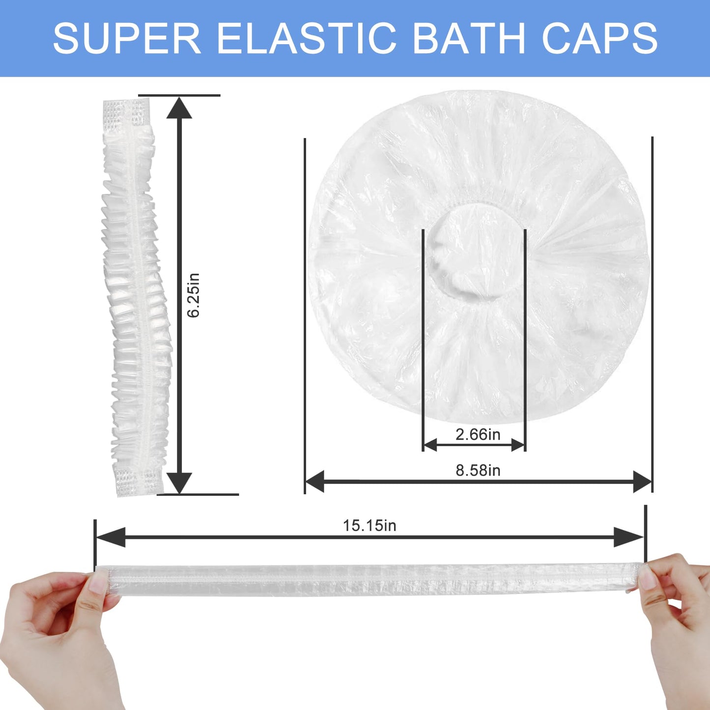 150 PCS Upgrade Disposable Shower Caps. Ceizioes Waterproof Hair Bath Caps. Thickening Shower Cap for Women Kids Girls. Hotel and Hair Salon. Travel