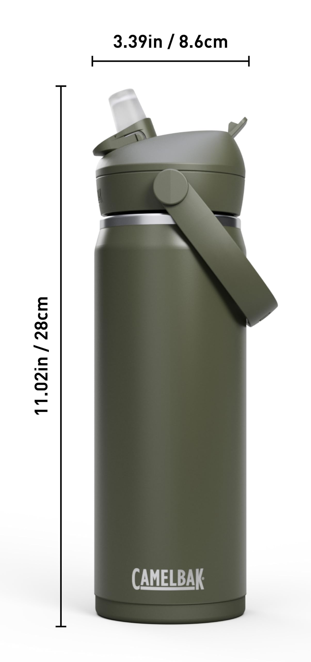 CamelBak Thrive Flip Straw Insulated Stainless Steel Water Bottle Moss, 20oz