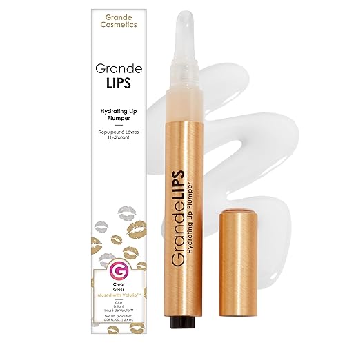 Grande Cosmetics GrandeLIPS Hydrating Lip Plumper Gloss - for Fuller-Looking, Hydrated Lips - Clear (0.084 oz)
