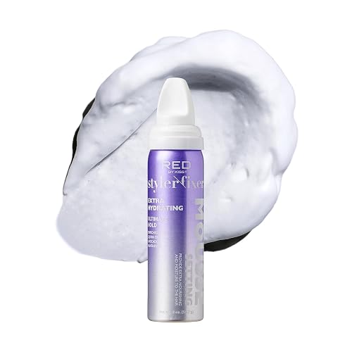 Red by Kiss Setting Mousse Braid Frizz Control, Curl Definition, Shine, Maximize Volume, Ultimate Hold, Long Lasting, Non Sticky Creamy Foam Style
