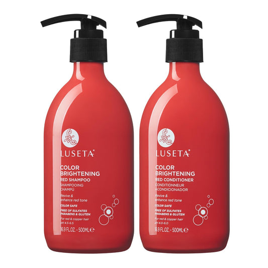 Color Treated Red Hair Shampoo and Conditioner Set with Pomegranate Extract for Copper Brightening and Strengthening, for Women and Men, 16.8oz*2