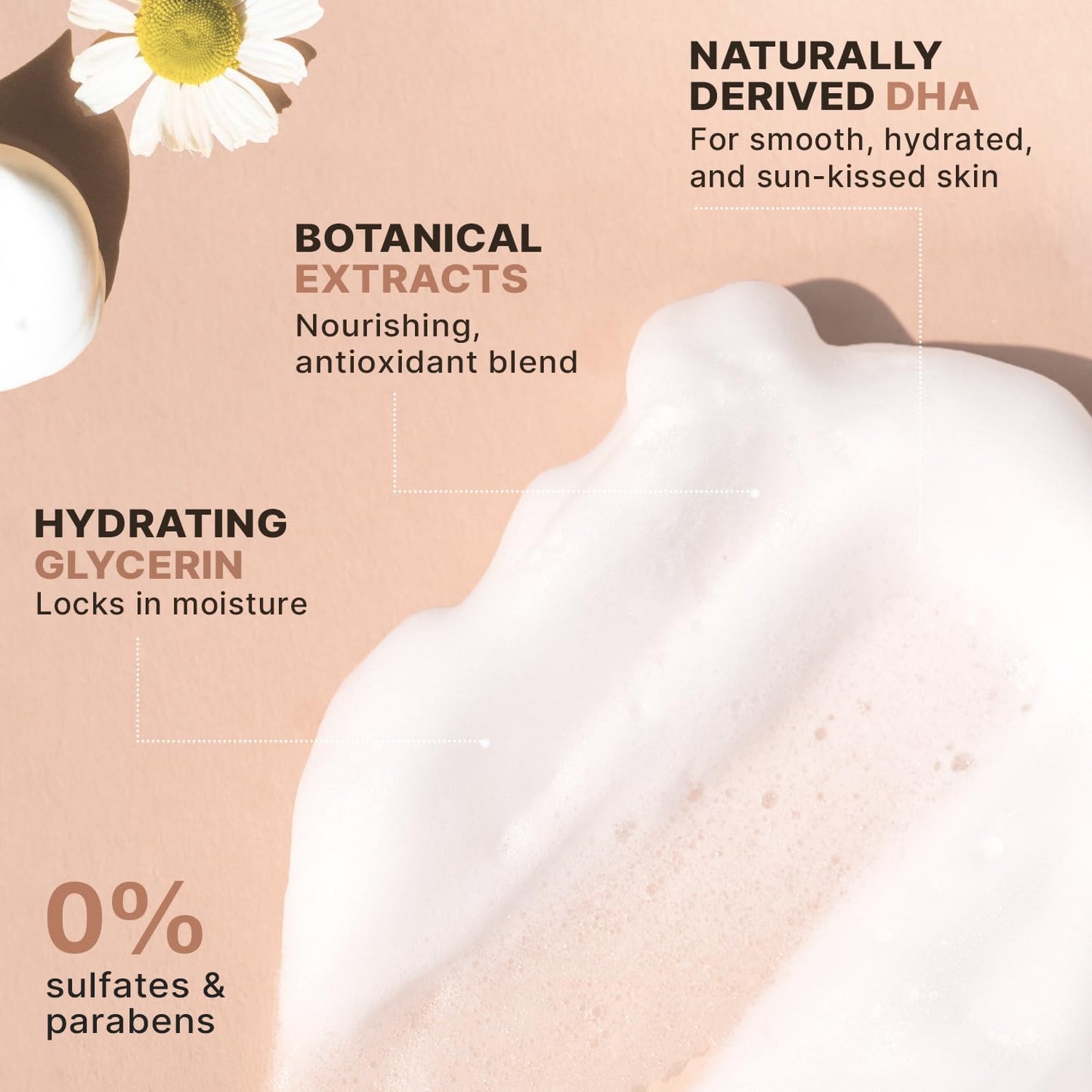 Self Tanner Mousse - USA Made with Natural & Organic Ingredients, Self Tanning Mousse for Fake Tan, Sunless Tanner for Pale Skin, Clear & Non Toxic