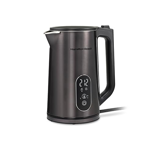 Hamilton Beach Digital Temperature Control Electric Tea Kettle, Hot Water Boiler & Heater 1.7L, 5 Preset Modes + Keep Warm, Fast Boil 1500 Watts, BPA…