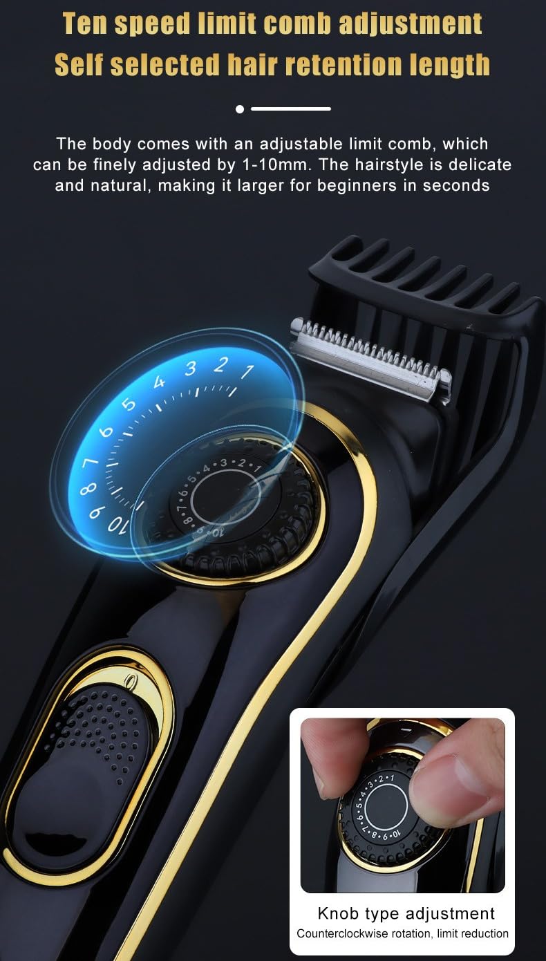 QDKVTNDJZ Electric Hair Clippers 10 Gear Adjustable Professional Barber Hair Cutting Machine Wet and Dry Haircut Beard Trimmer Razor Beauty and Personal Care QDKVTNDJZ