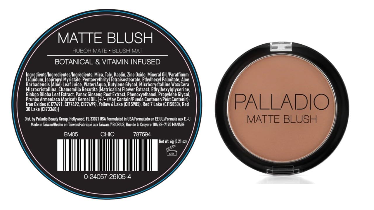 Palladio Matte Blush, Brushes onto Cheeks Smoothly, Soft Matte Look and Even Finish, Flawless Velvety Coverage, Effortless Blending Makeup, Flatters