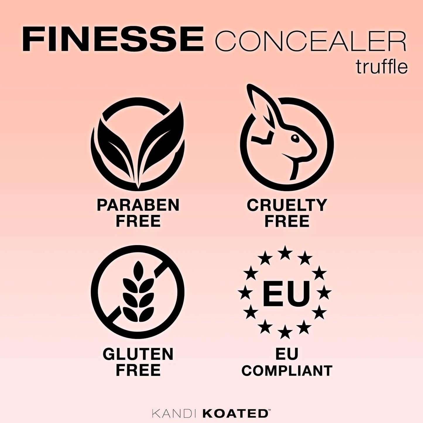 Kandi Koated Finesse Concealer [Truffle Cool Dark] Cream Concealer Stick by Kandi Burruss for Dark Circles | Paraben-Free, Cruelty-Free, Blendable