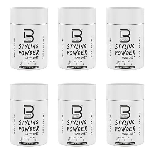 L3 Level 3 Travel Styling Powder - Small 0.18 oz for Travel - Natural Look Mens Powder (6, White)