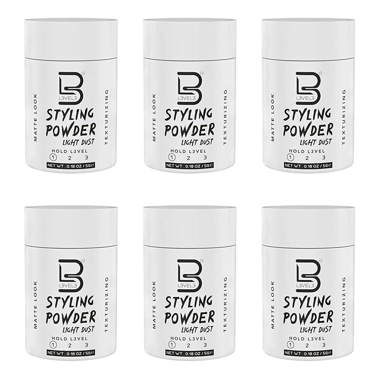 L3 Level 3 Travel Styling Powder - Small 0.18 oz for Travel - Natural Look Mens Powder (6, White)