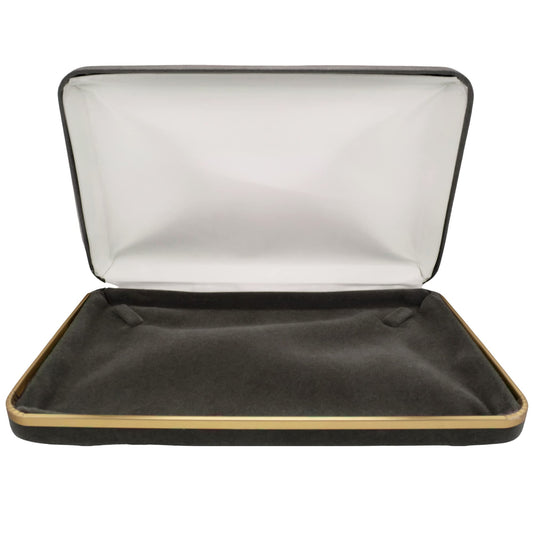 ISAAC KIERAN Velvet Necklace Gift Box with White Outer Carton Travel Storage Display Case Size 7'' x 4.3'' (Velvet Grey), (ISBOXES)