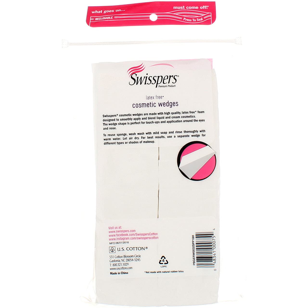 Swisspers Cosmetic Application Wedges 32 ea (Pack of 4)