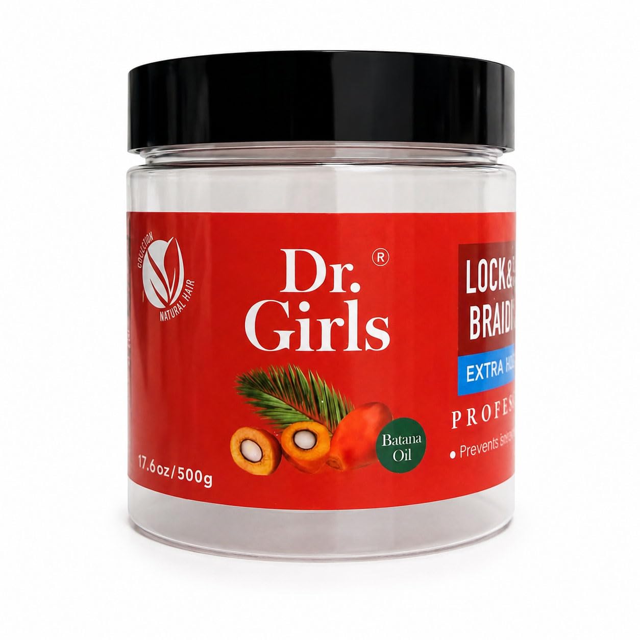 Dr Girls Super Grow Loc & Twists Braiding Conditioning Gel with Biotin & Castor Oil - Extra Mega Hold, 17.6 oz (Batana Oil)