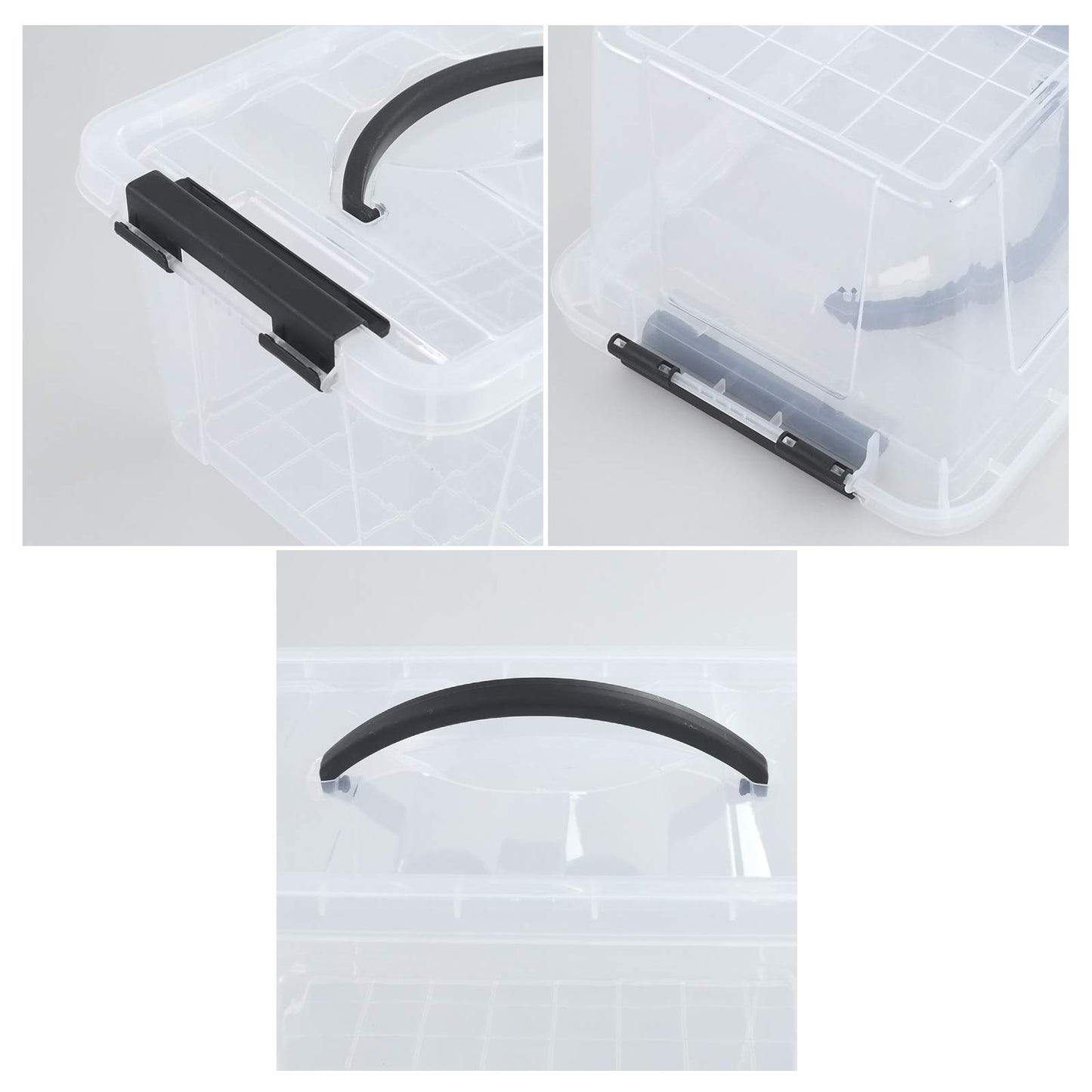 CadineUS 6-pack Clear Storage Boxes, Latching Storage Bins with Lids, 11.02'' x 7.71'' x 5.7''