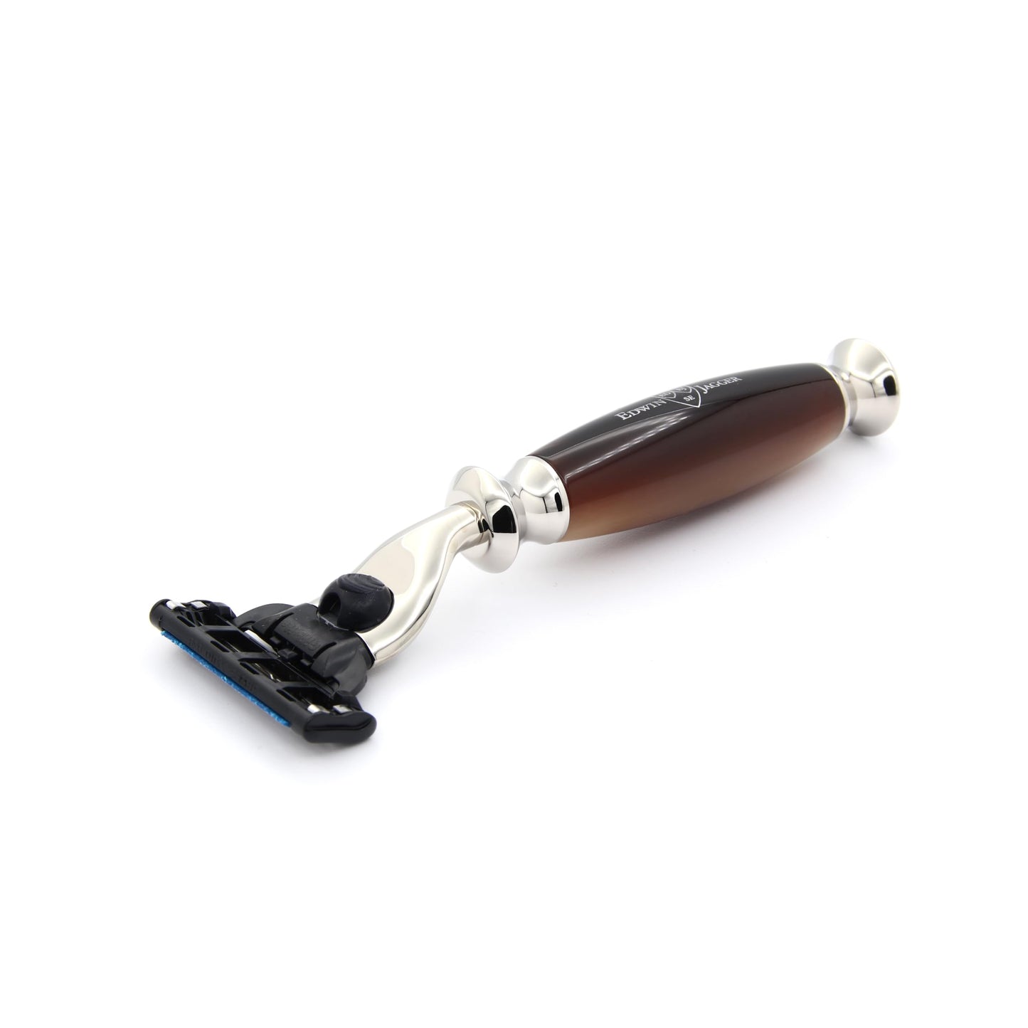 Edwin Jagger S81M582AMZ Imitation Light Horn & Nickel Classic Shaving Set with Pure Badger Shaving Brush and Mach 3 Razor for Shaving Cream or Soap Beauty and Personal Care Edwin Jagger