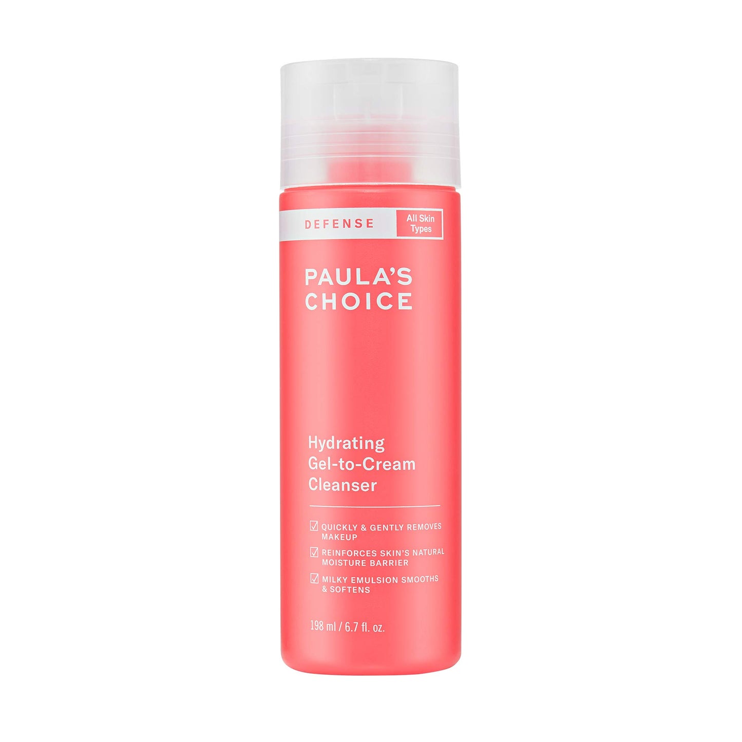 Paula's Choice-DEFENSE Hydrating Gel-to-Cream Facial Cleanser with Green Tea, Licorice, Aloe & Soy, Anti-Pollution and Free Radical Damage Protection