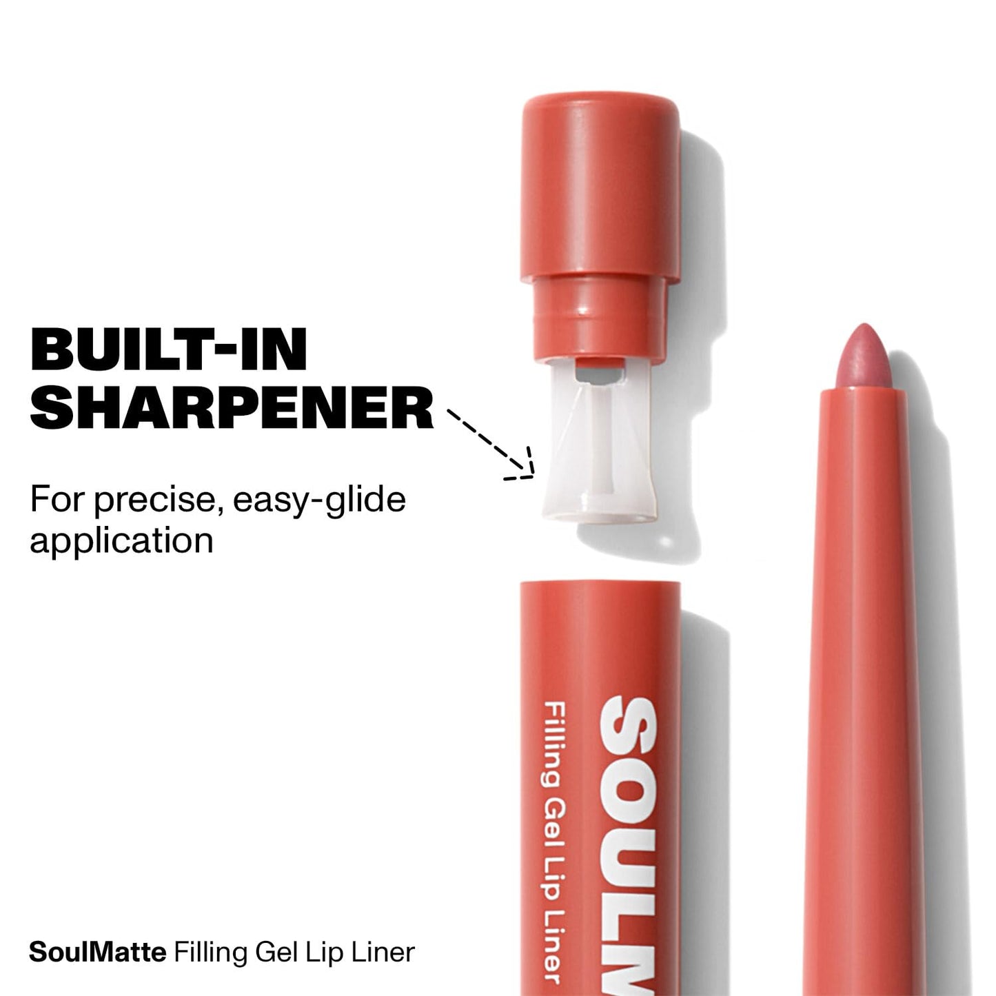 MORPHE Soulmatte Gel Lip Liner - Creamy Lip Pencil with a Matte Formula - Precision Contour Pencil with Sweet Almond & Tea Seed Oil for Long-Lasting