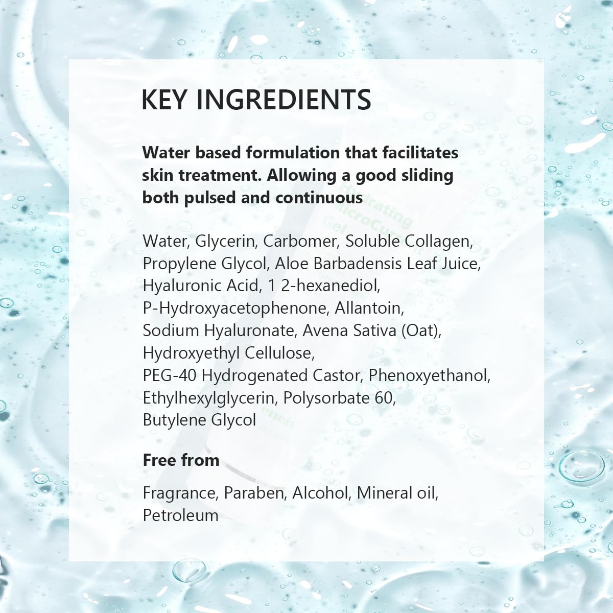 Oeneis Hydrating Microcurrent Conductive Gel, Fragrance-Free, Paraben-Free, Gel Primer with Hyaluronic Acid, Non-irritating, Moisturizing Gel for RF Beauty and Personal Care Oeneis