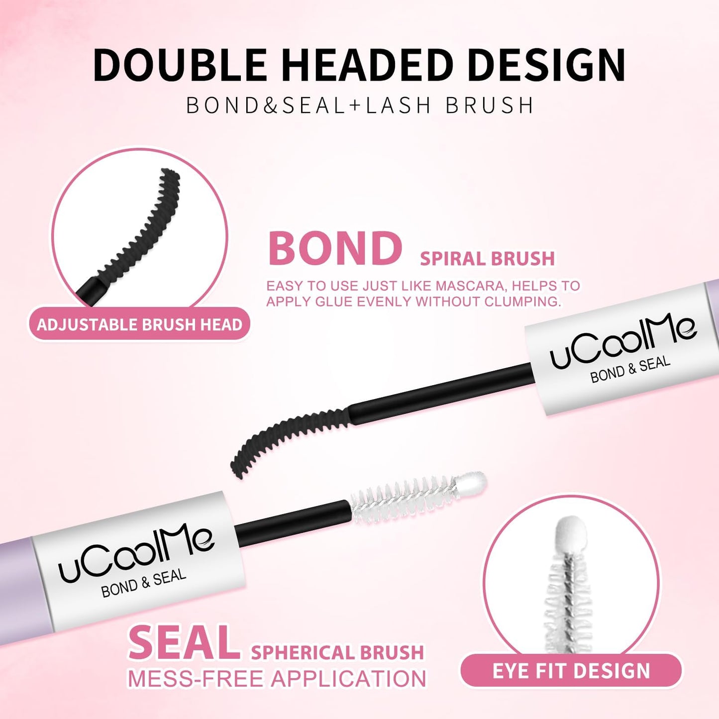 uCoolMe Lash Bond and Seal Waterproof 10ML for Lash Clusters 144Hours SuperStrong Long-Lasting Non-Irritating Eyelash Glue for DIY at Home(Black,10ML) Beauty and Personal Care UCOOLME