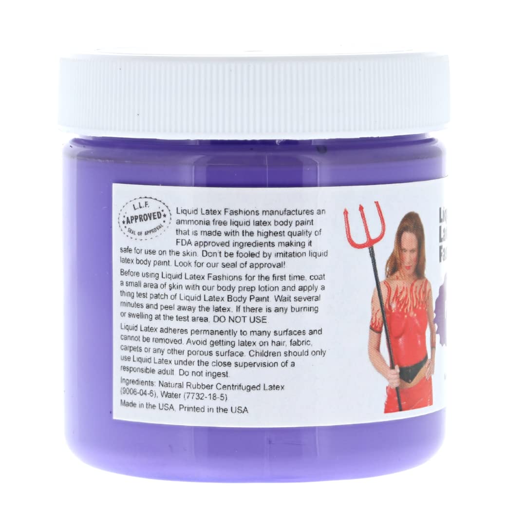 Purple 4 Oz - Liquid Latex Body Paint, Ammonia Free No Odor, Easy On and Off, Cosplay Makeup, Creates Professional Monster, Zombie Arts, Face Paint